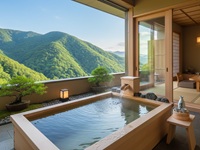 露天風呂付き客室のある宿の客室露天風呂